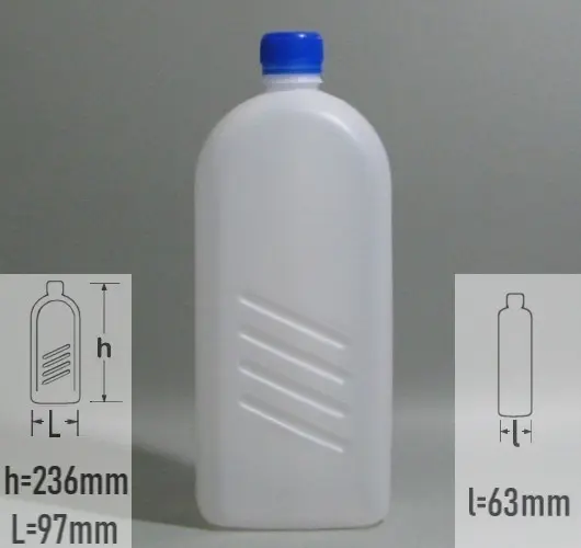 Sticla plastic 1 litru (1000ml) culoare natur cu capac cu autosigilare albastru